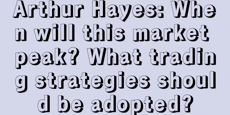 Arthur Hayes: When will this market peak? What trading strategies should be adopted?