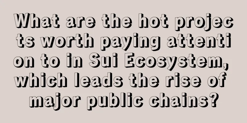 What are the hot projects worth paying attention to in Sui Ecosystem, which leads the rise of major public chains?