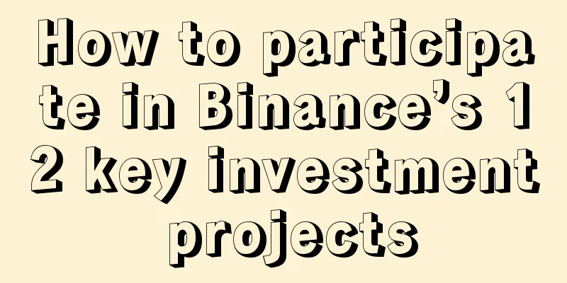 How to participate in Binance’s 12 key investment projects