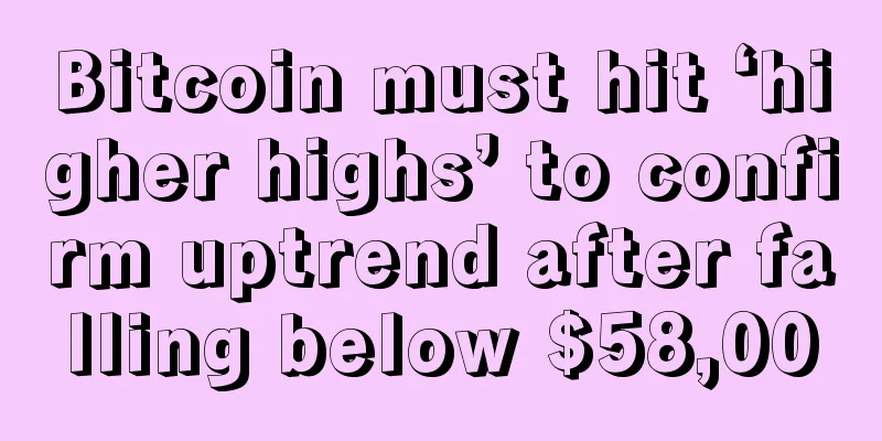 Bitcoin must hit ‘higher highs’ to confirm uptrend after falling below $58,000