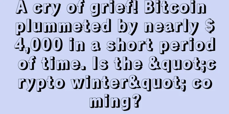 A cry of grief! Bitcoin plummeted by nearly $4,000 in a short period of time. Is the "crypto winter" coming?
