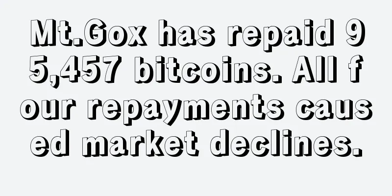 Mt.Gox has repaid 95,457 bitcoins. All four repayments caused market declines.