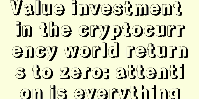 Value investment in the cryptocurrency world returns to zero: attention is everything