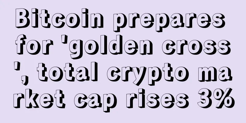Bitcoin prepares for 'golden cross', total crypto market cap rises 3%