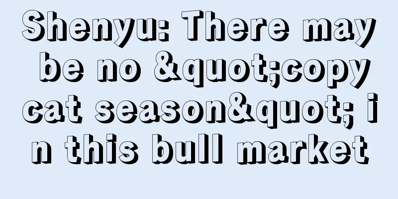Shenyu: There may be no "copycat season" in this bull market