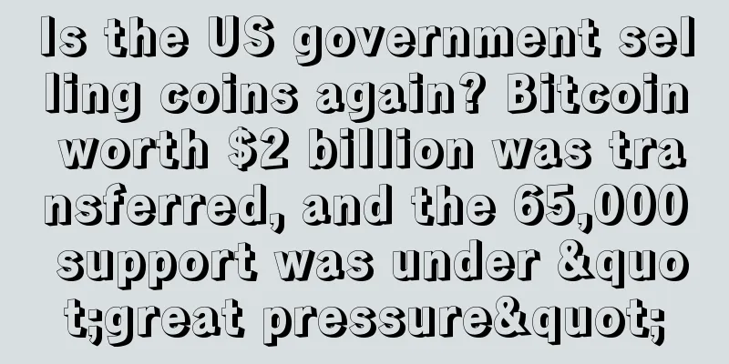 Is the US government selling coins again? Bitcoin worth $2 billion was transferred, and the 65,000 support was under "great pressure"