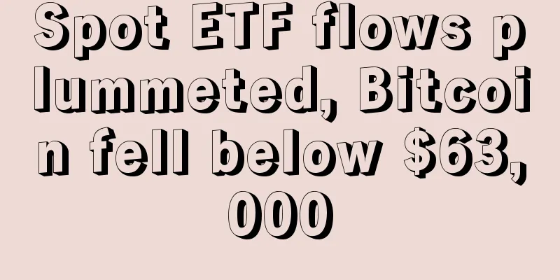 Spot ETF flows plummeted, Bitcoin fell below $63,000