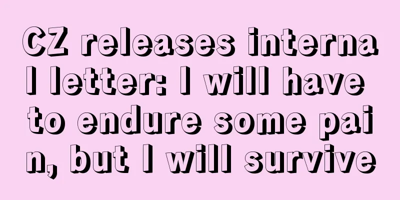 CZ releases internal letter: I will have to endure some pain, but I will survive