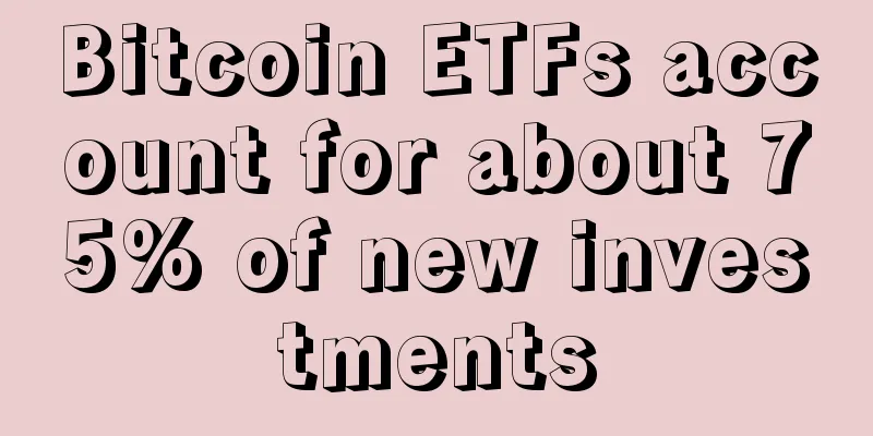 Bitcoin ETFs account for about 75% of new investments