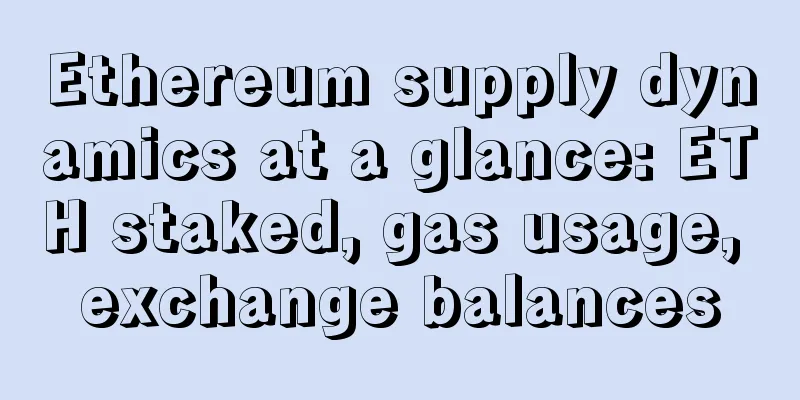 Ethereum supply dynamics at a glance: ETH staked, gas usage, exchange balances