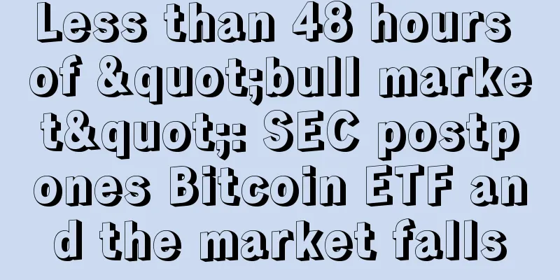 Less than 48 hours of "bull market": SEC postpones Bitcoin ETF and the market falls