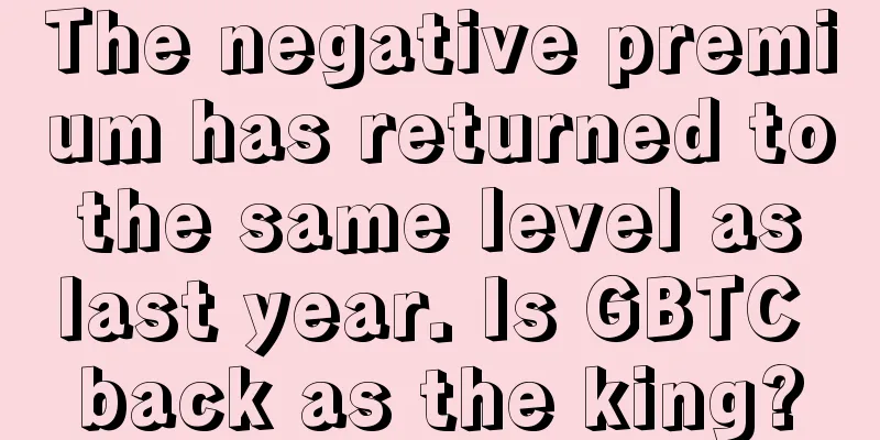 The negative premium has returned to the same level as last year. Is GBTC back as the king?