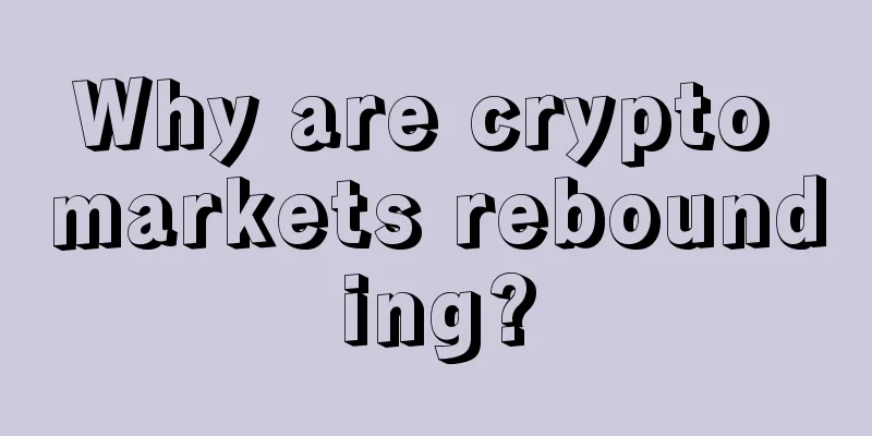 Why are crypto markets rebounding?