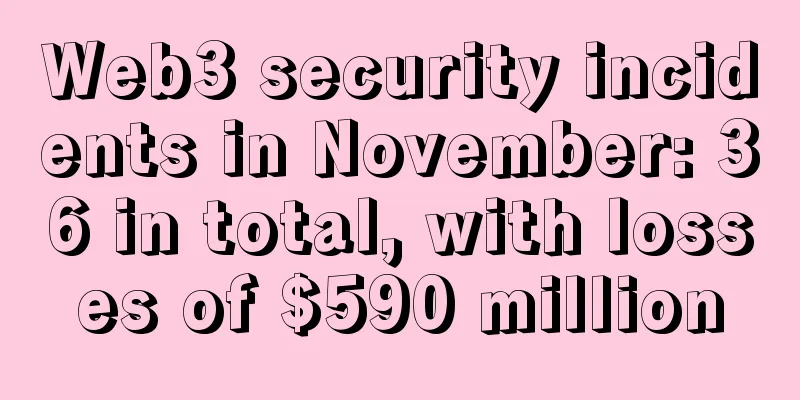 Web3 security incidents in November: 36 in total, with losses of $590 million