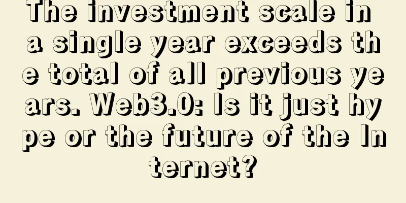 The investment scale in a single year exceeds the total of all previous years. Web3.0: Is it just hype or the future of the Internet?