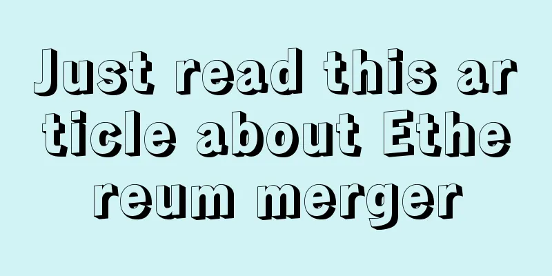 Just read this article about Ethereum merger