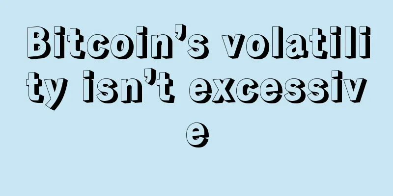 Bitcoin’s volatility isn’t excessive