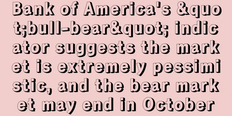 Bank of America's "bull-bear" indicator suggests the market is extremely pessimistic, and the bear market may end in October