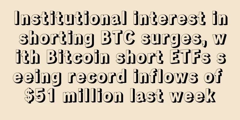 Institutional interest in shorting BTC surges, with Bitcoin short ETFs seeing record inflows of $51 million last week