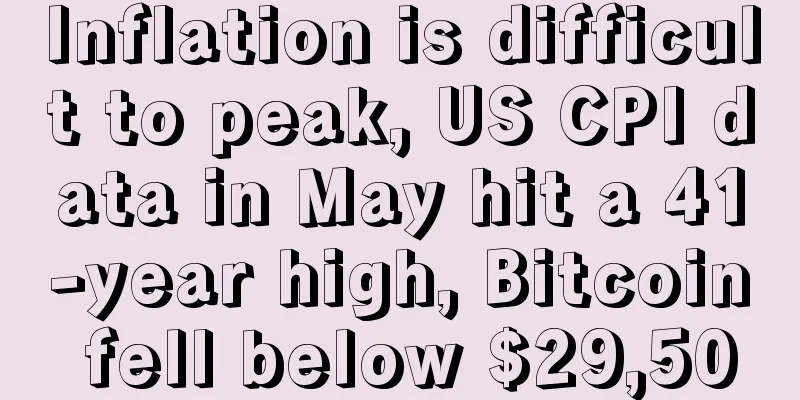 Inflation is difficult to peak, US CPI data in May hit a 41-year high, Bitcoin fell below $29,500