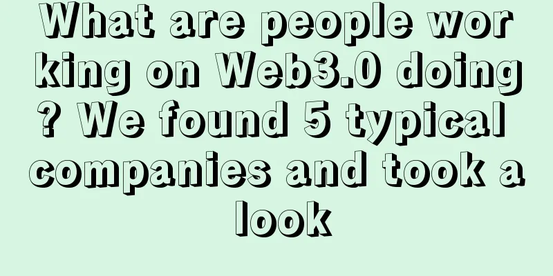 What are people working on Web3.0 doing? We found 5 typical companies and took a look