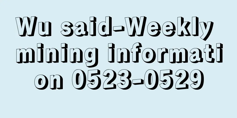 Wu said-Weekly mining information 0523-0529
