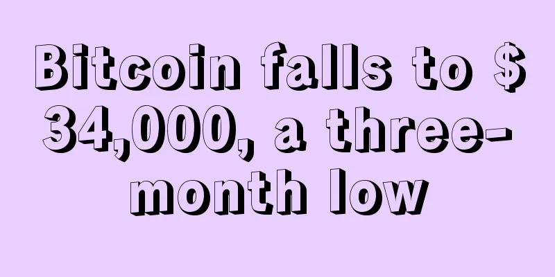 Bitcoin falls to $34,000, a three-month low