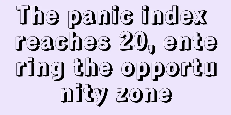 The panic index reaches 20, entering the opportunity zone