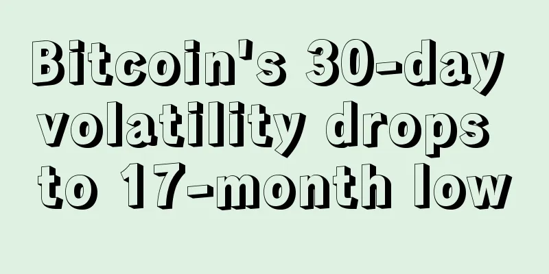 Bitcoin's 30-day volatility drops to 17-month low