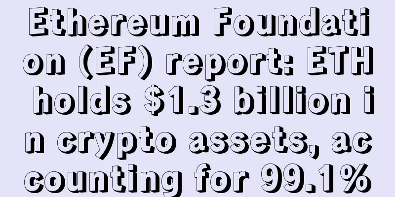 Ethereum Foundation (EF) report: ETH holds $1.3 billion in crypto assets, accounting for 99.1%