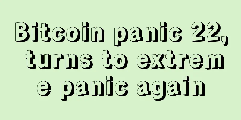 Bitcoin panic 22, turns to extreme panic again