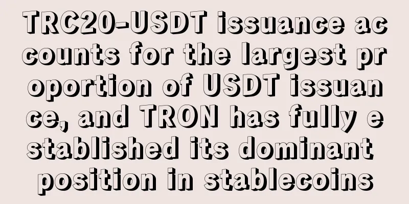 TRC20-USDT issuance accounts for the largest proportion of USDT issuance, and TRON has fully established its dominant position in stablecoins