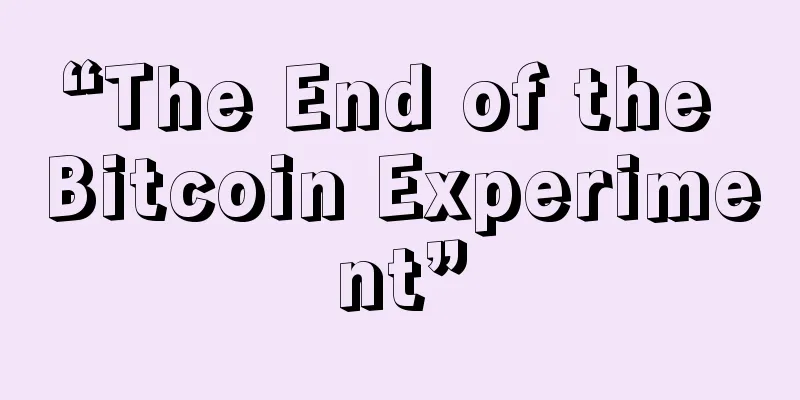 “The End of the Bitcoin Experiment”