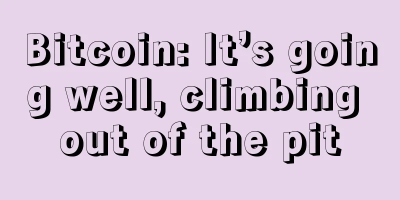 Bitcoin: It’s going well, climbing out of the pit