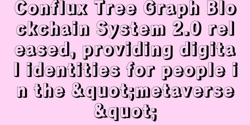 Conflux Tree Graph Blockchain System 2.0 released, providing digital identities for people in the "metaverse"