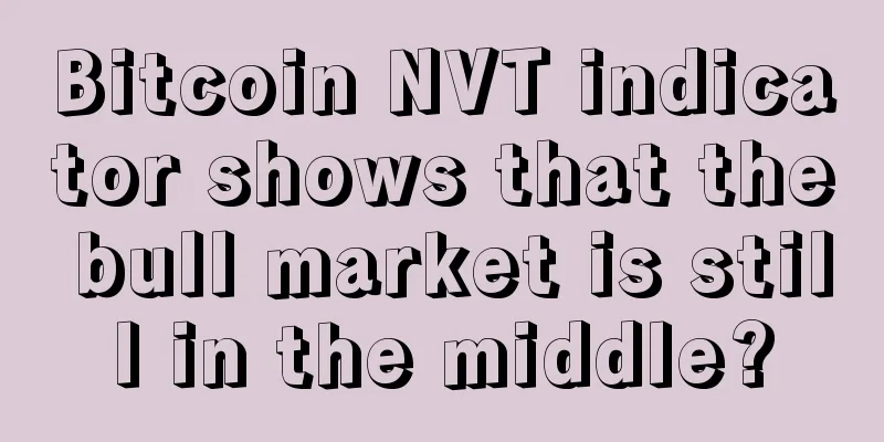 Bitcoin NVT indicator shows that the bull market is still in the middle?