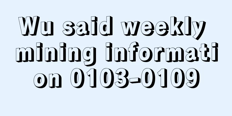 Wu said weekly mining information 0103-0109