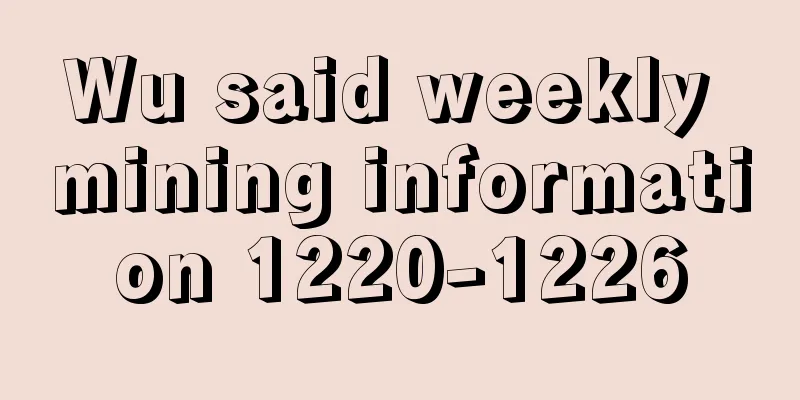 Wu said weekly mining information 1220-1226