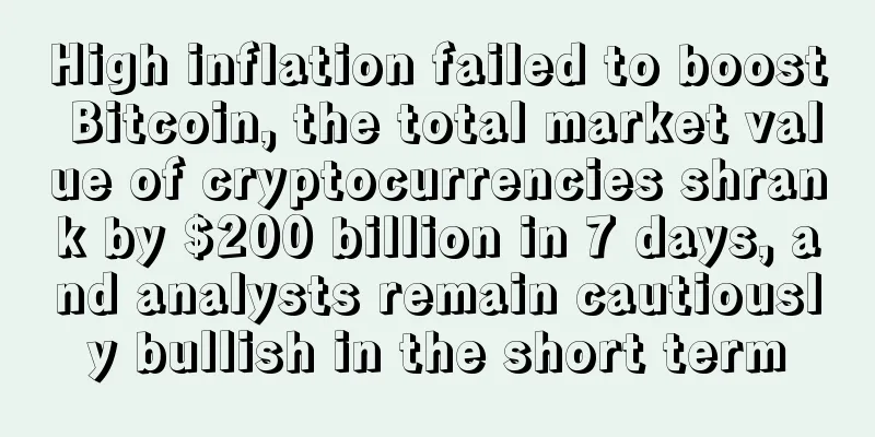 High inflation failed to boost Bitcoin, the total market value of cryptocurrencies shrank by $200 billion in 7 days, and analysts remain cautiously bullish in the short term
