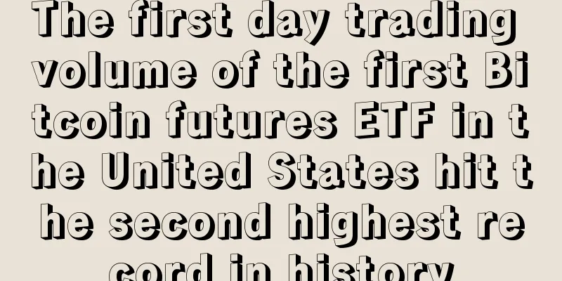 The first day trading volume of the first Bitcoin futures ETF in the United States hit the second highest record in history