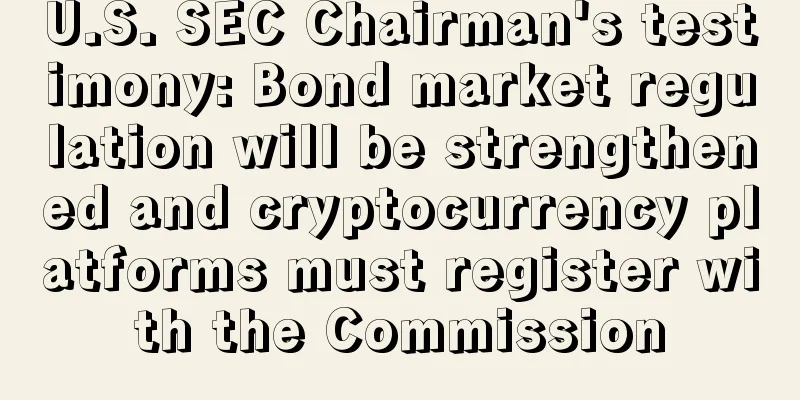 U.S. SEC Chairman's testimony: Bond market regulation will be strengthened and cryptocurrency platforms must register with the Commission
