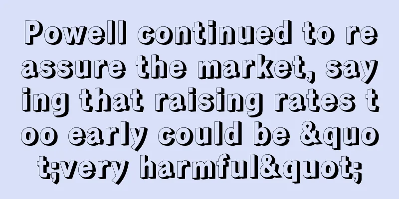 Powell continued to reassure the market, saying that raising rates too early could be "very harmful"