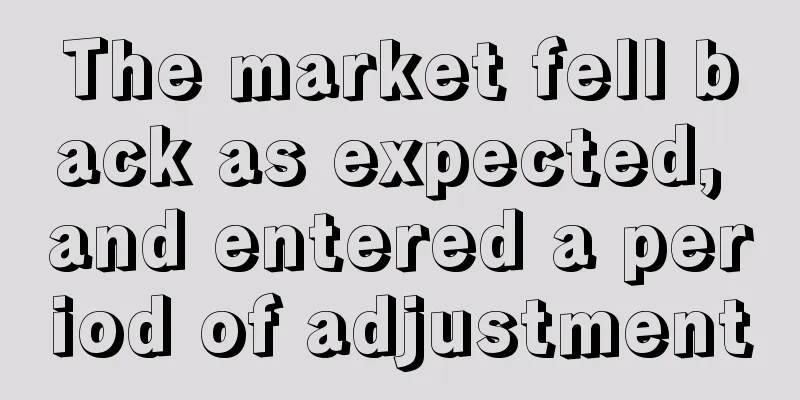 The market fell back as expected, and entered a period of adjustment