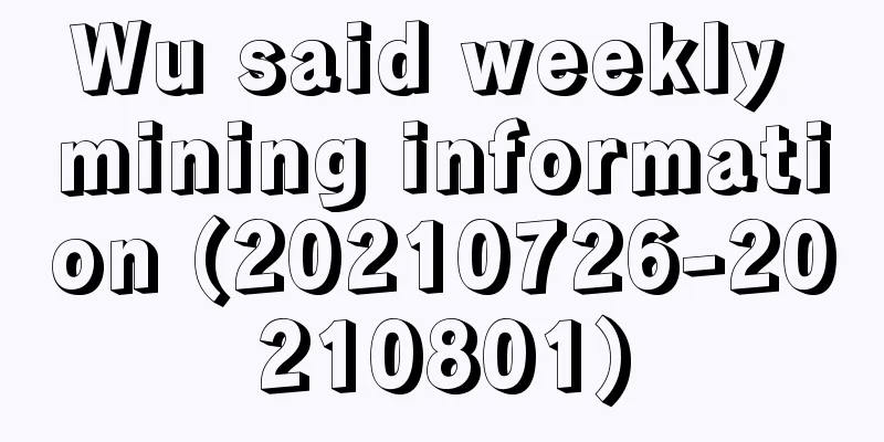 Wu said weekly mining information (20210726-20210801)