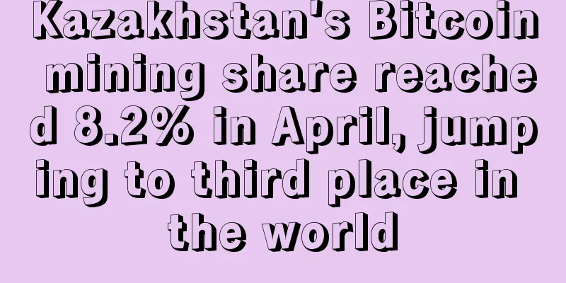 Kazakhstan's Bitcoin mining share reached 8.2% in April, jumping to third place in the world