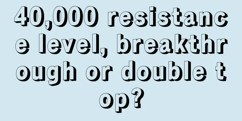 40,000 resistance level, breakthrough or double top?