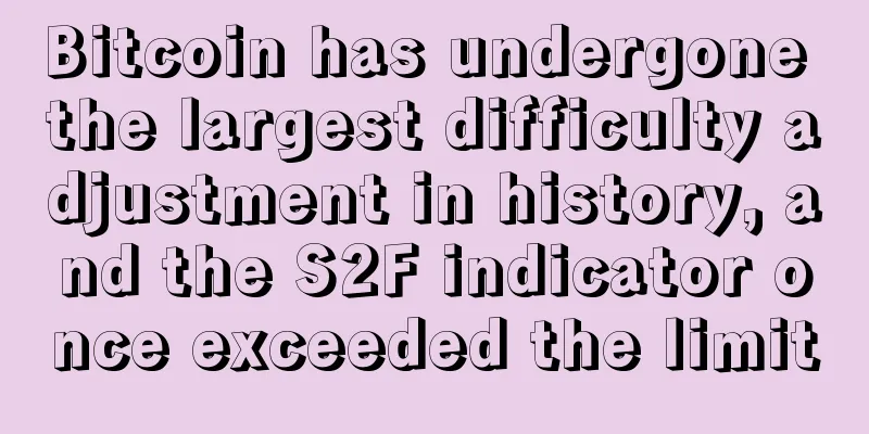 Bitcoin has undergone the largest difficulty adjustment in history, and the S2F indicator once exceeded the limit