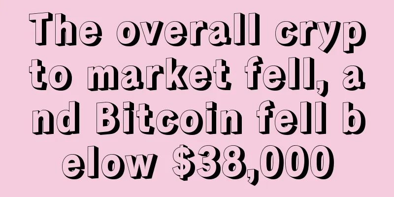 The overall crypto market fell, and Bitcoin fell below $38,000