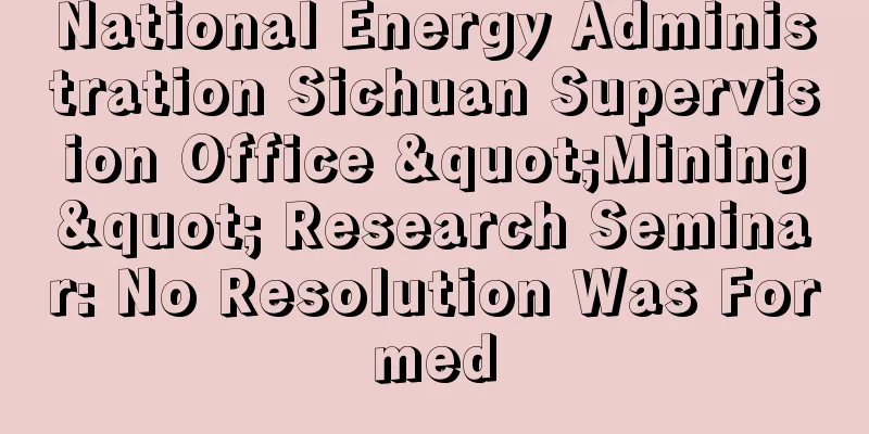National Energy Administration Sichuan Supervision Office "Mining" Research Seminar: No Resolution Was Formed