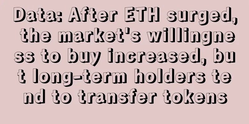 Data: After ETH surged, the market's willingness to buy increased, but long-term holders tend to transfer tokens